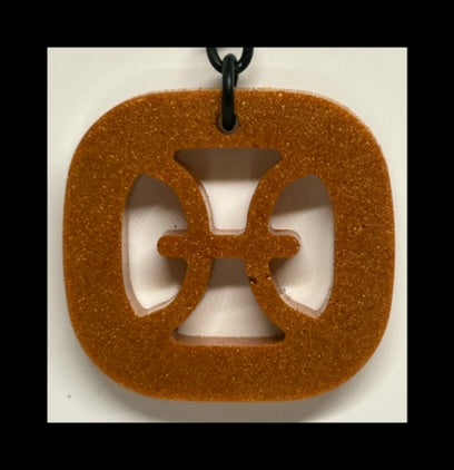Royal gold resin zodiac keychains