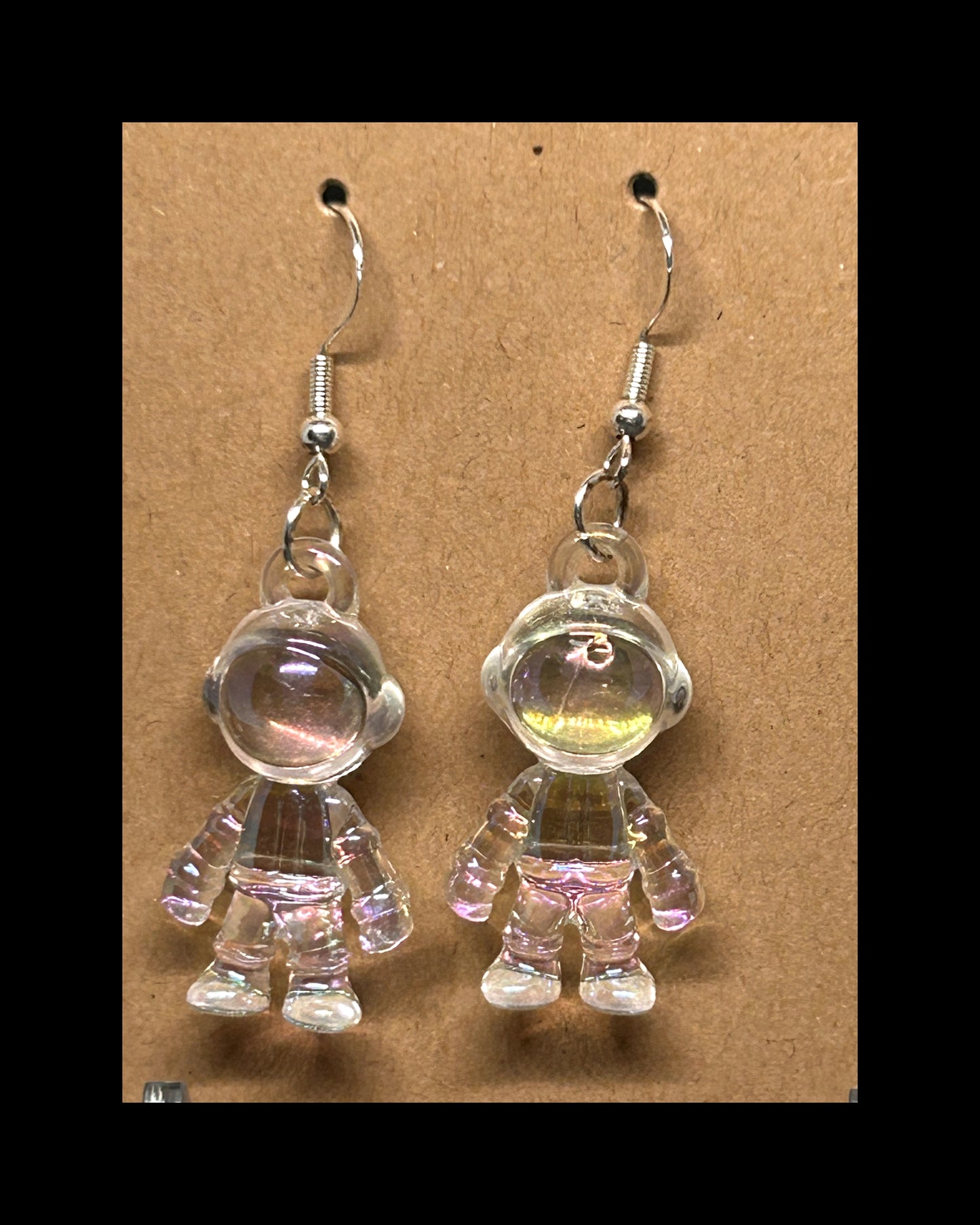 Astronaut dangle earrings