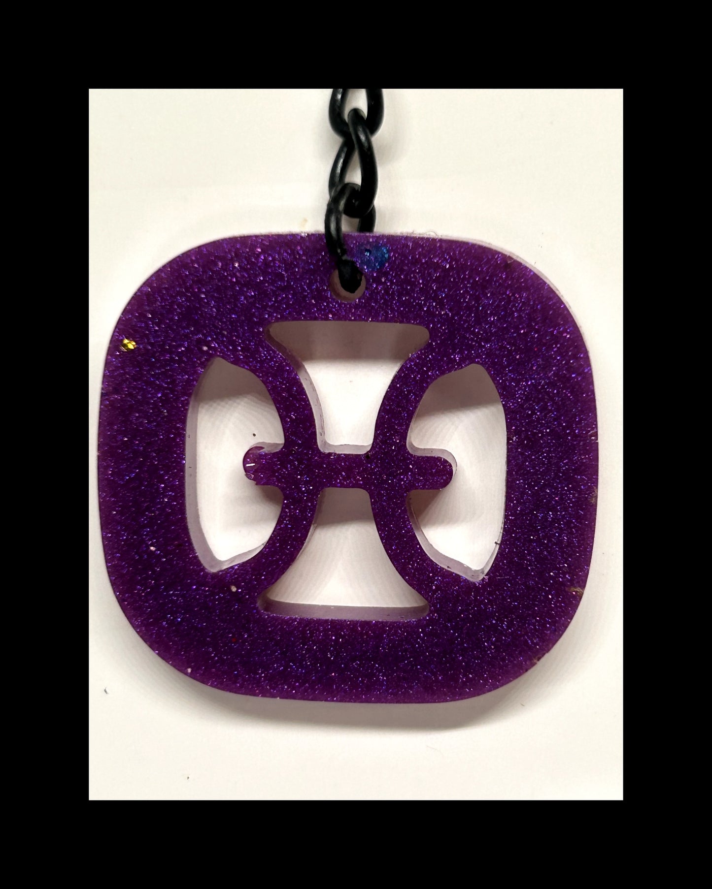 Plum resin zodiac keychains