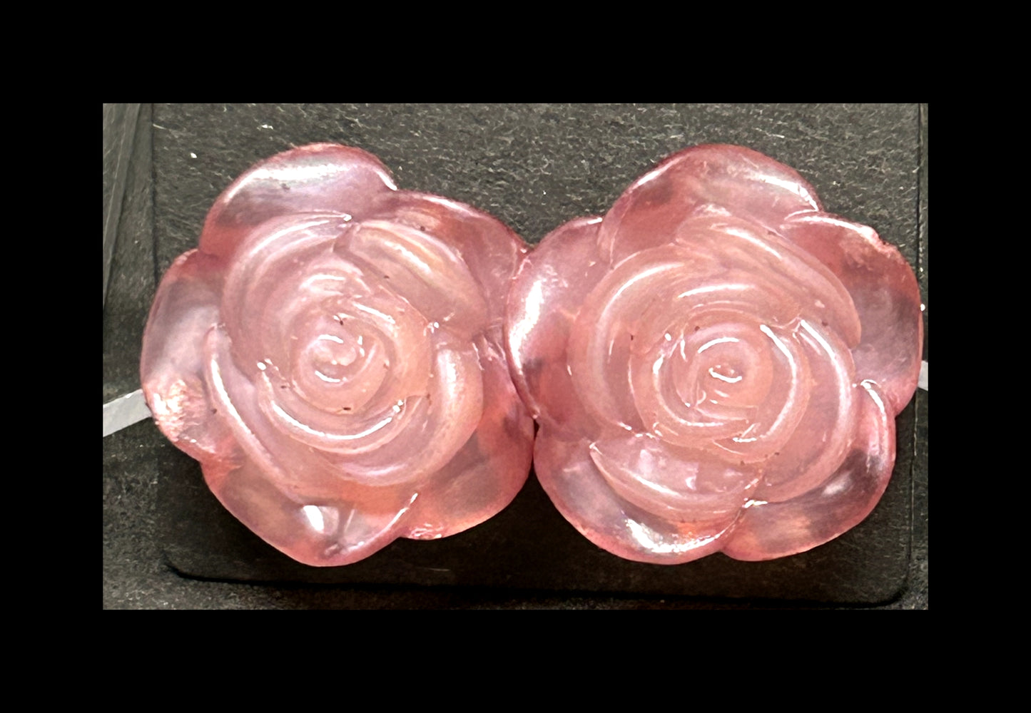 Purple rose stud earrings