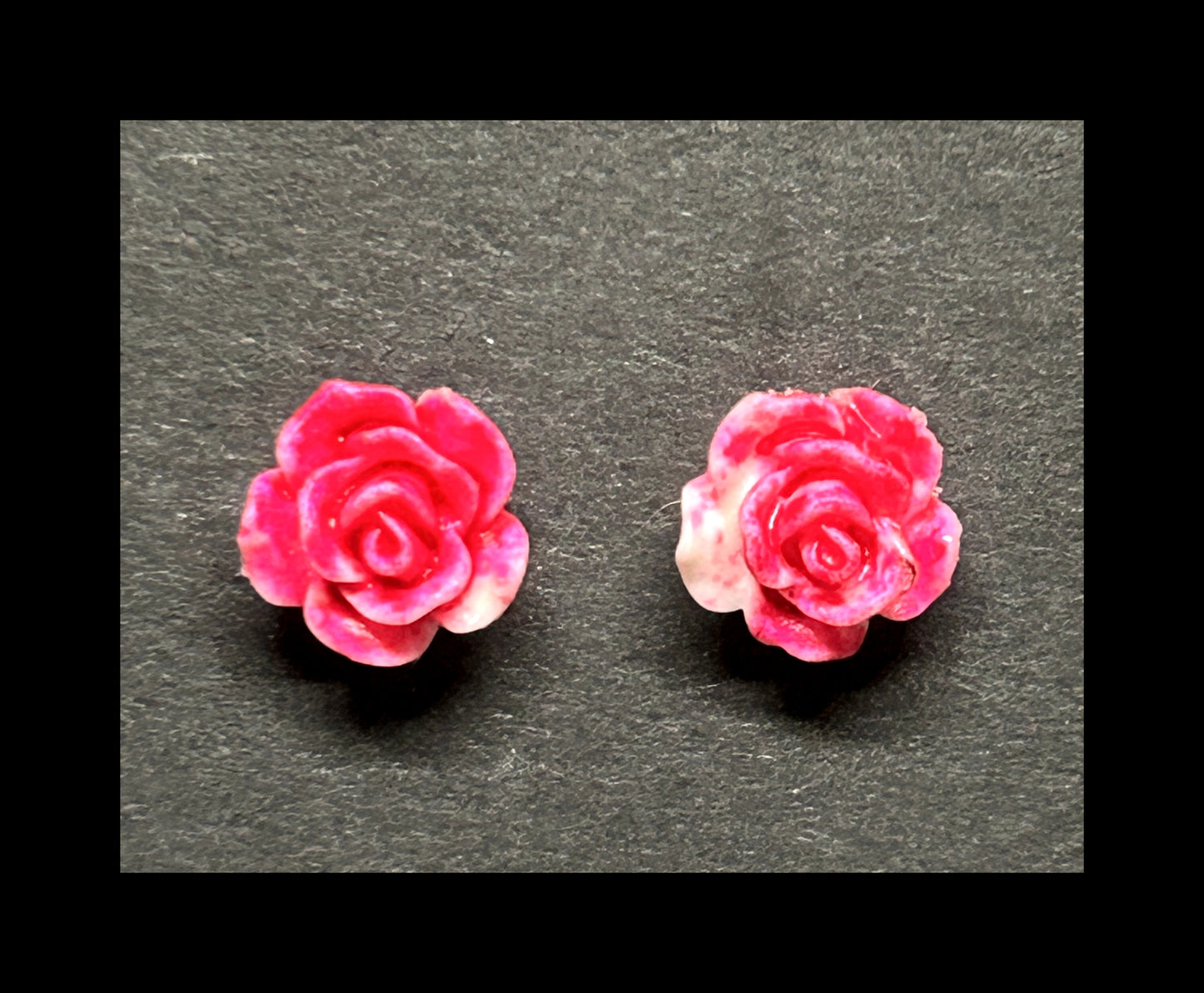 Tie-dye rose stud earrings