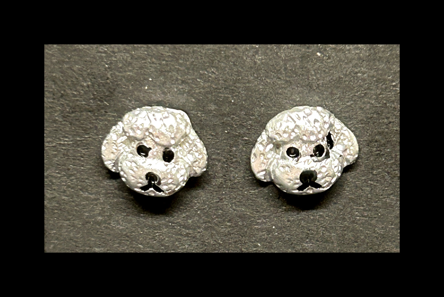 Poodle stud earrings
