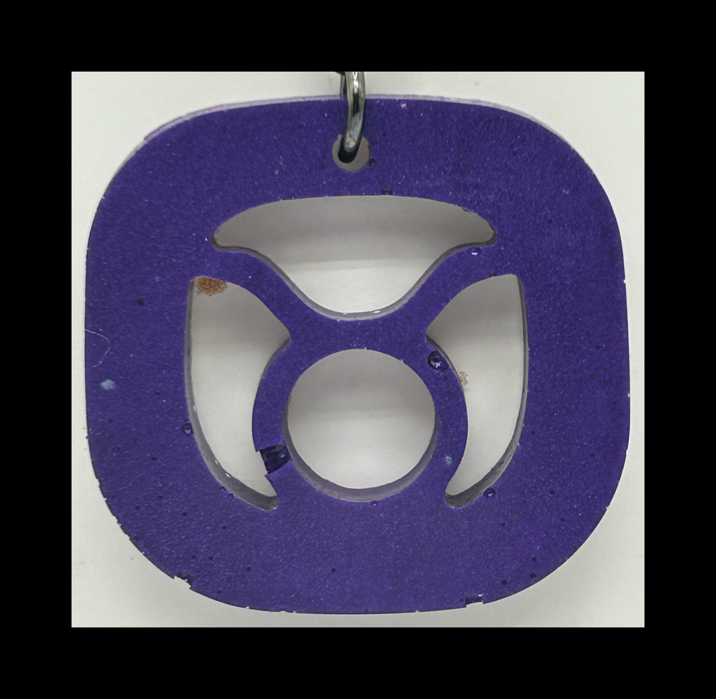 Dark violet resin zodiac keychains