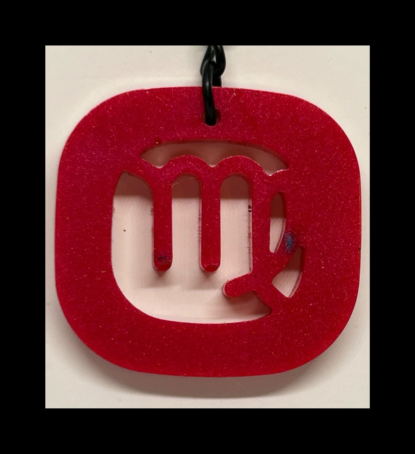 Deep crimson resin zodiac Keychains