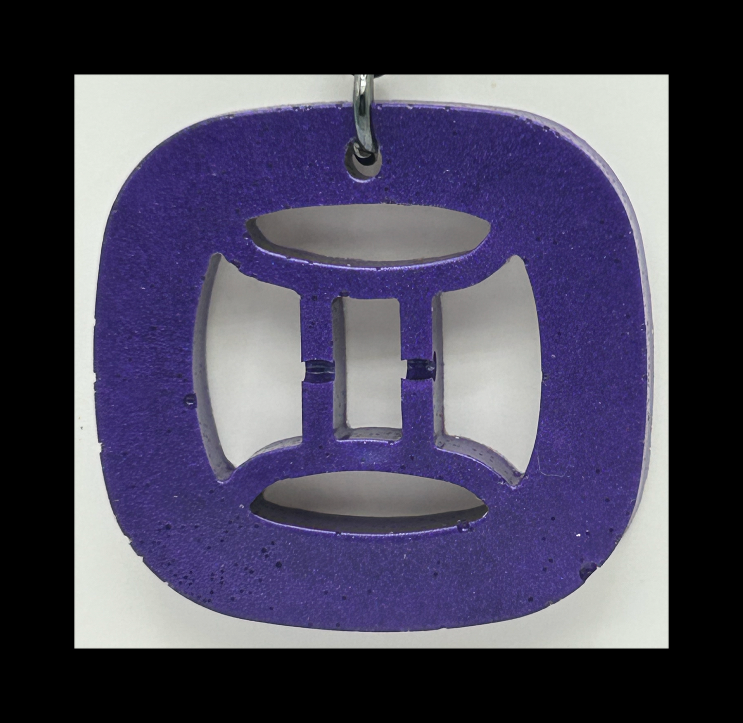 Dark violet resin zodiac keychains