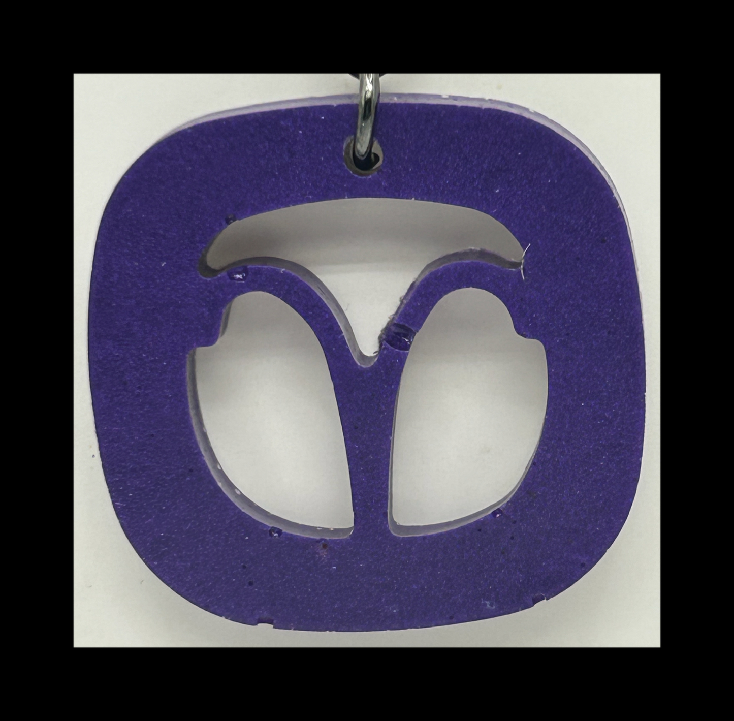 Dark violet resin zodiac keychains