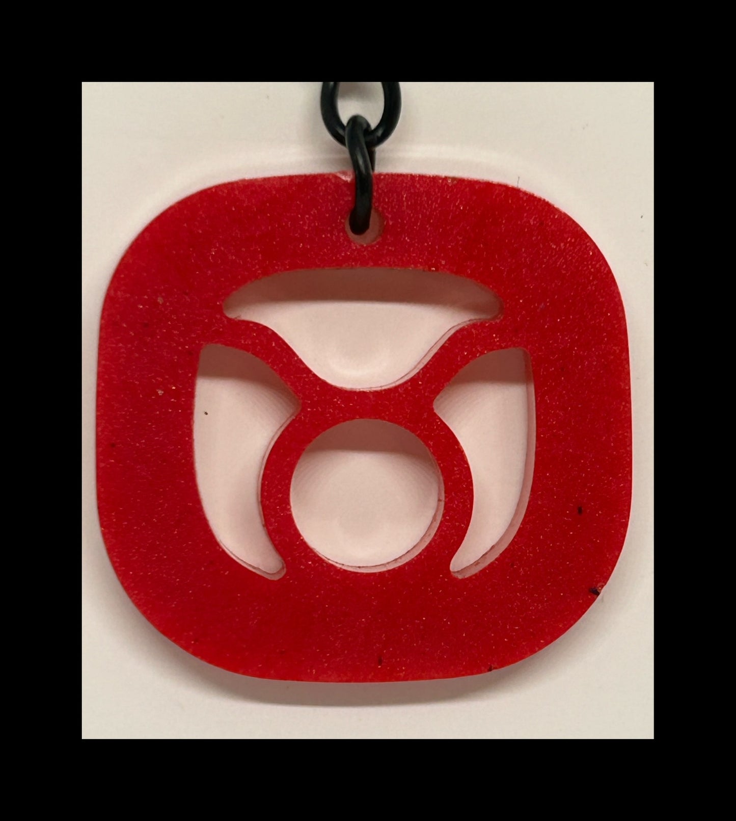 Deep crimson resin zodiac Keychains