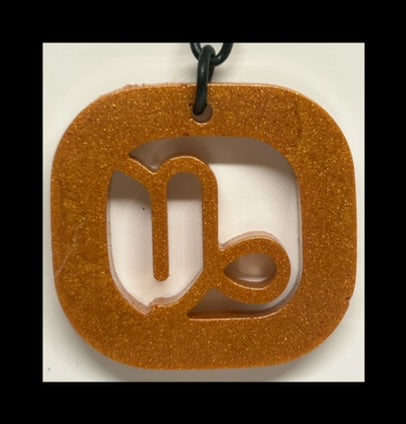 Royal gold resin zodiac keychains