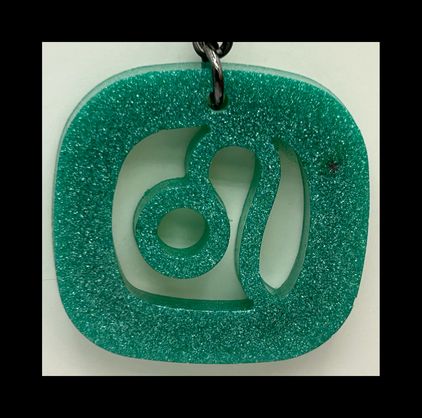 Green coral reef resin zodiac Keychains