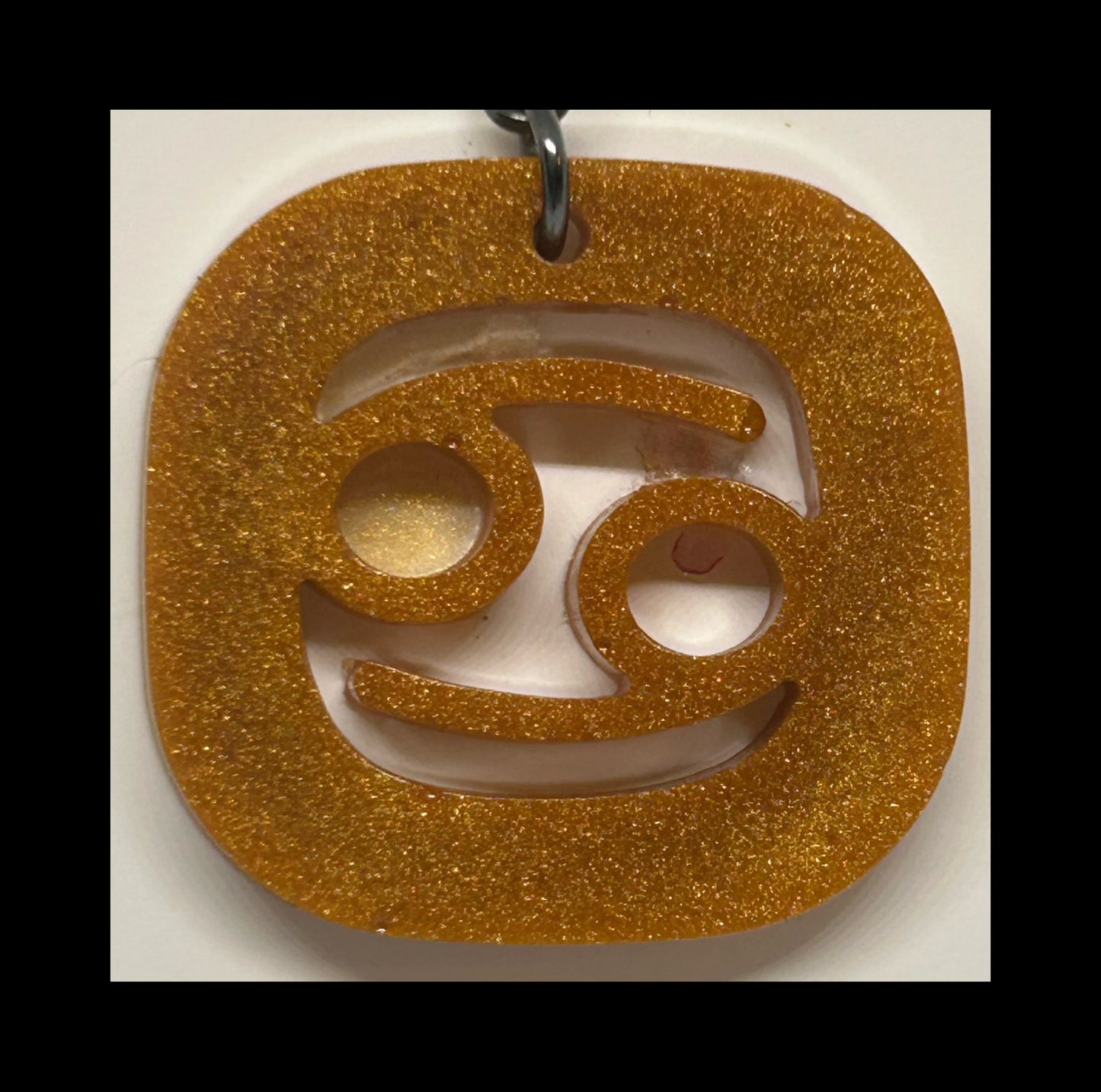 Cracked gold resin zodiac keychains