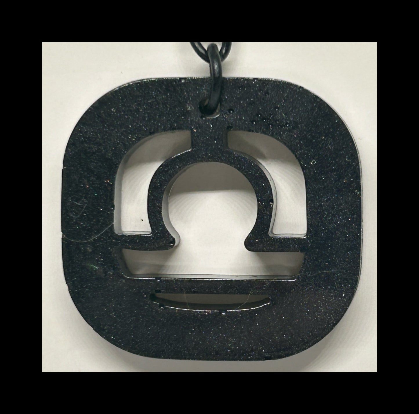 Black marble resin zodiac Keychains