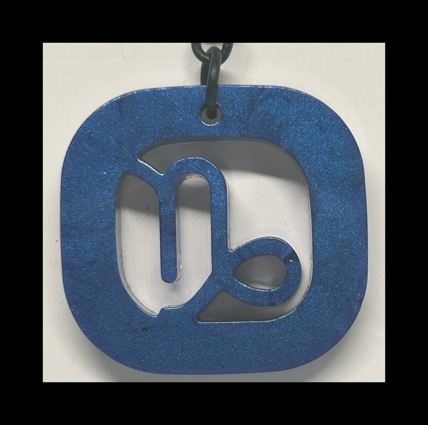 Lavender blue resin zodiac keychains