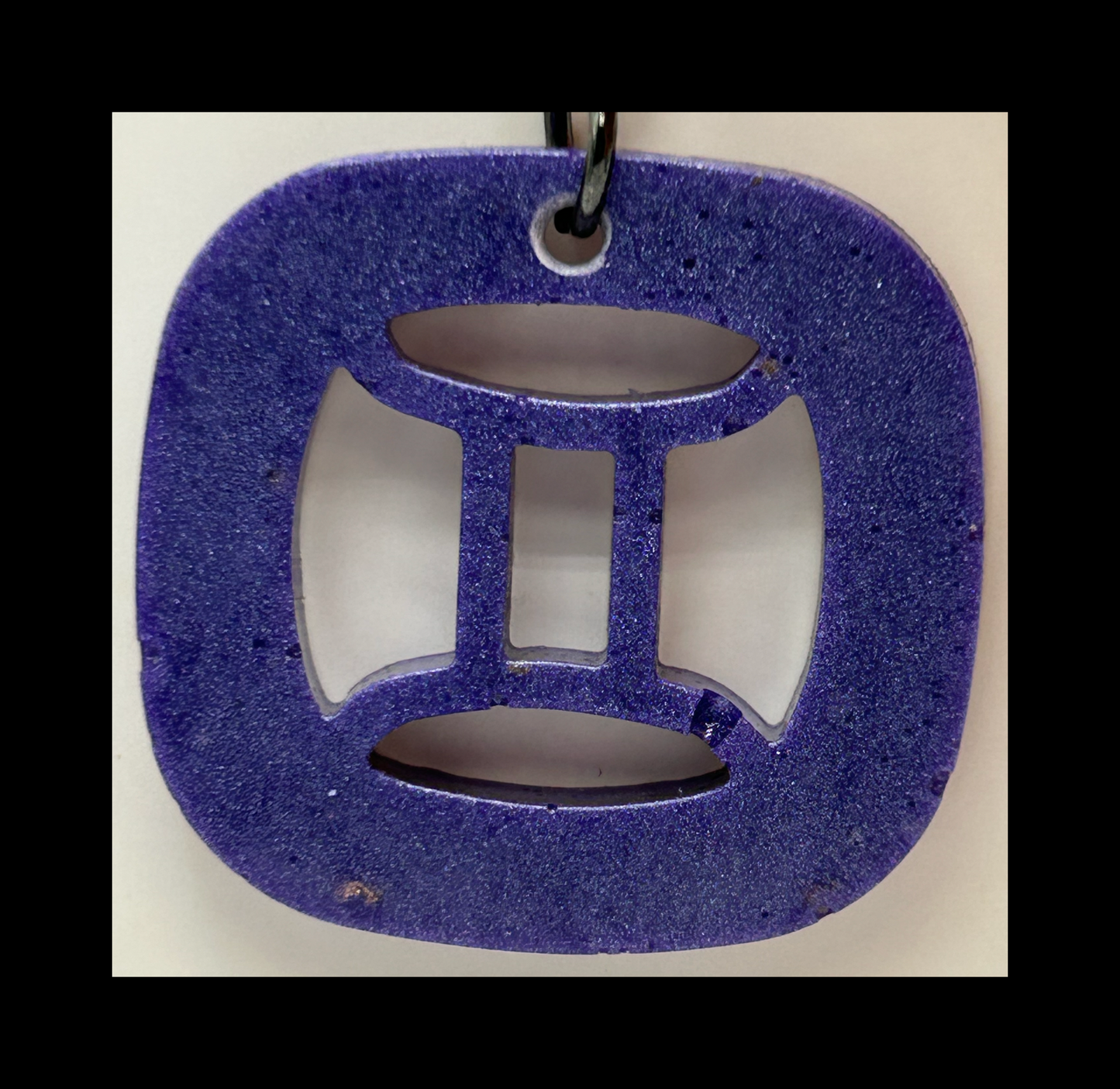 Aubergine resin zodiac keychains