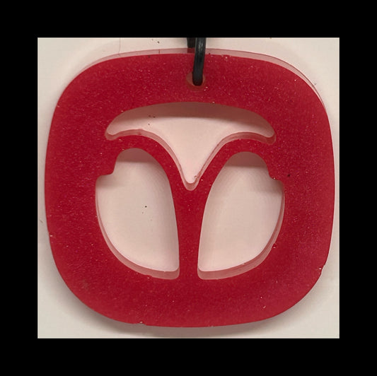 Rose red resin zodiac Keychains