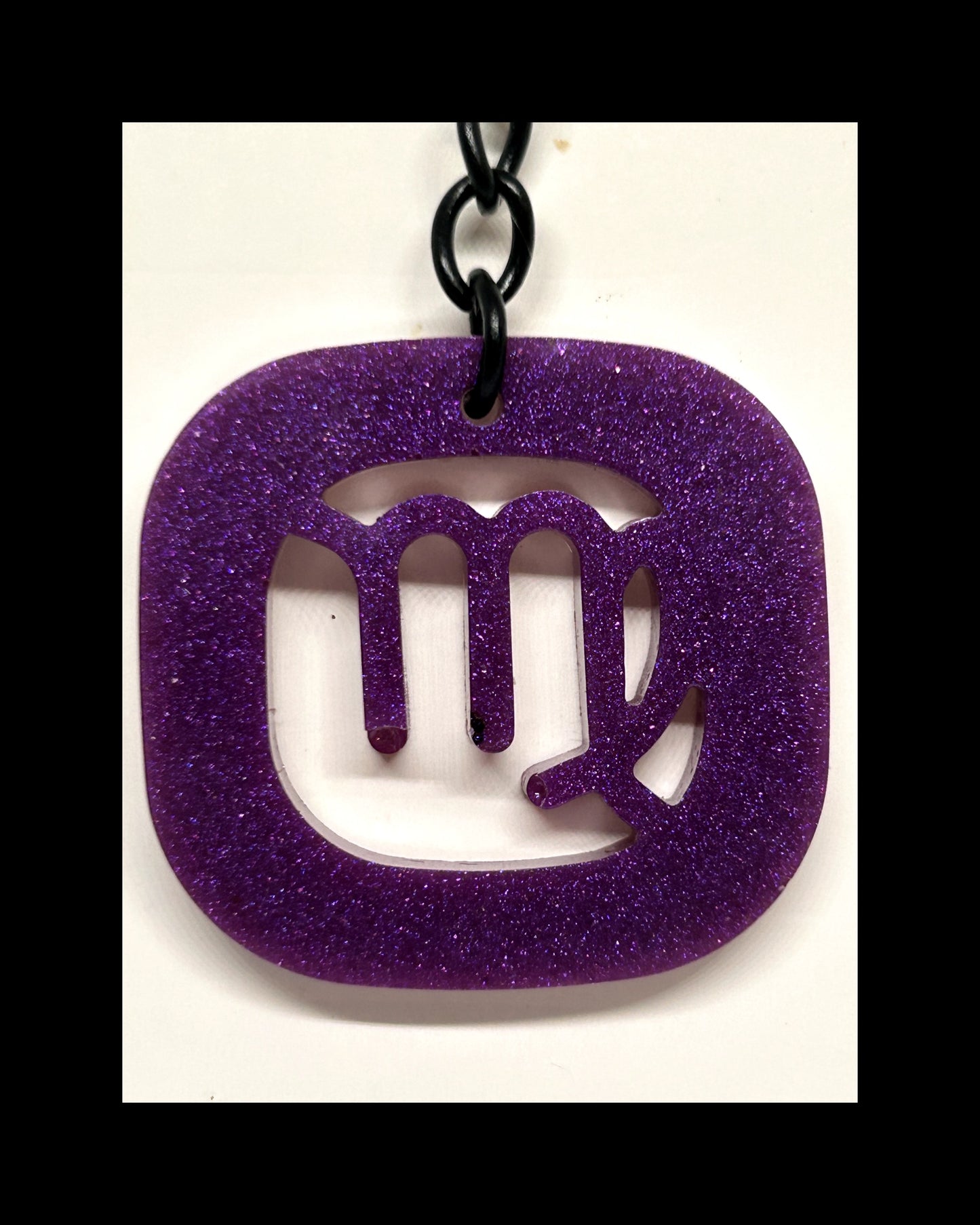 Plum resin zodiac keychains