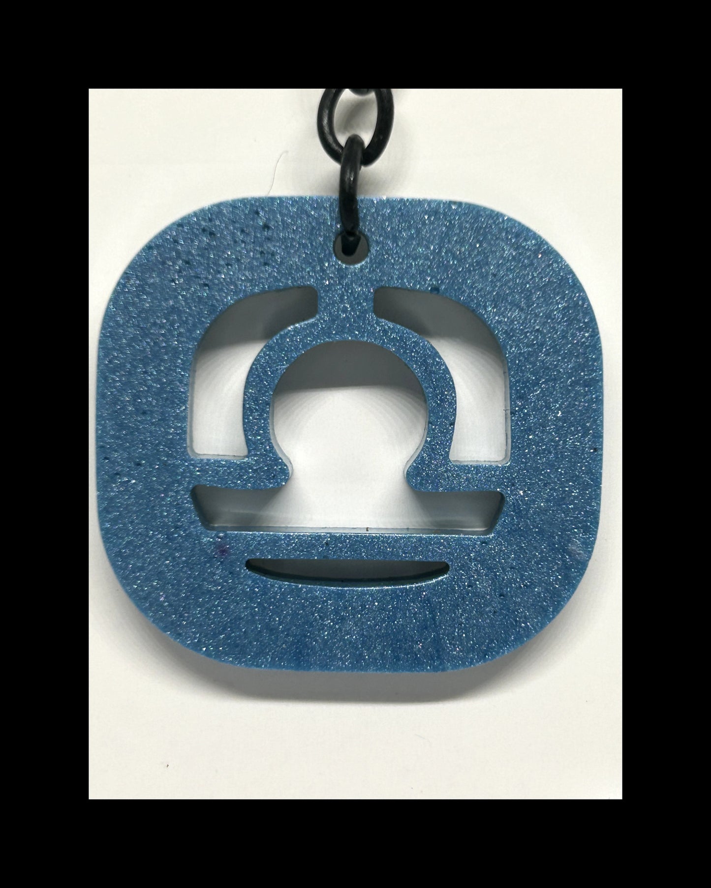 Marble blue resin zodiac keychains