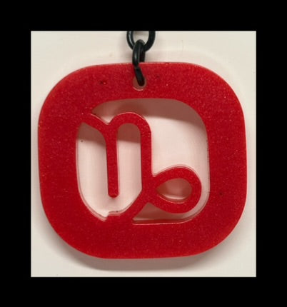 Deep crimson resin zodiac Keychains