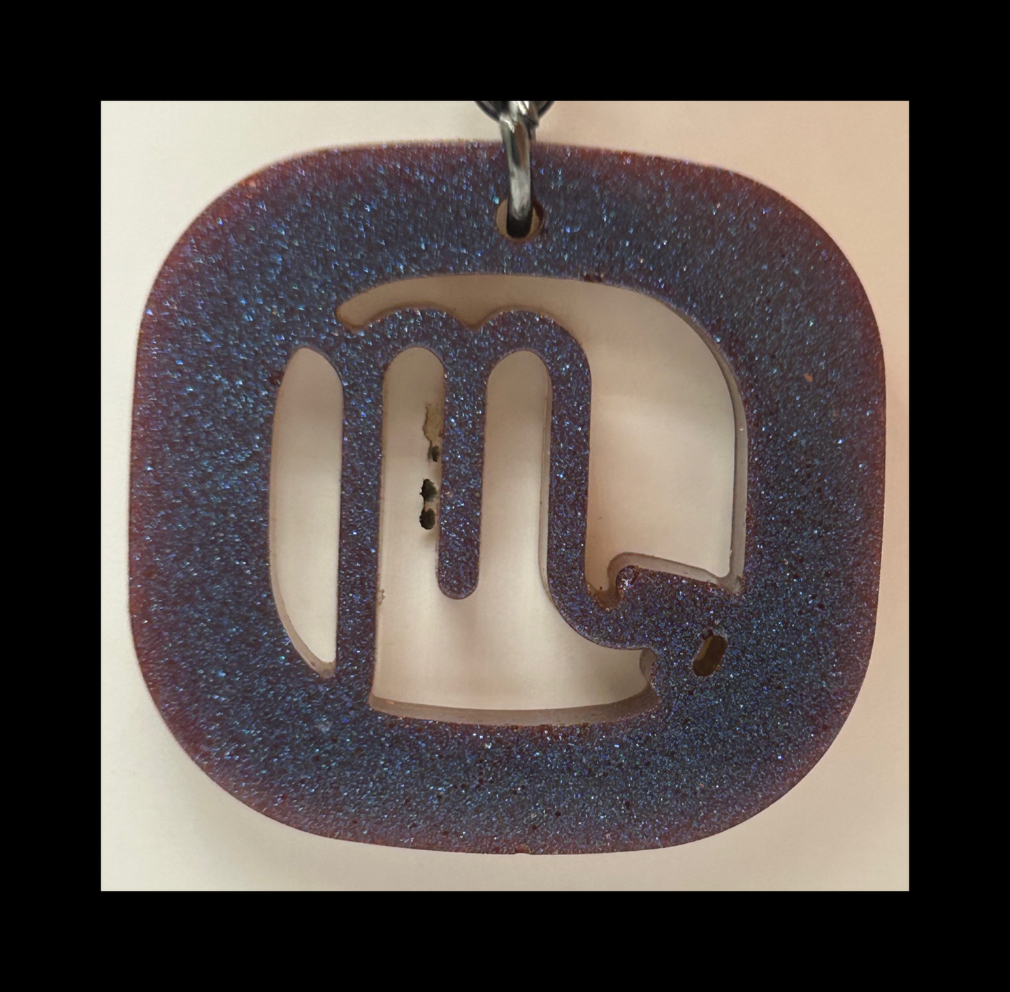 Aurora borealis resin zodiac keychains
