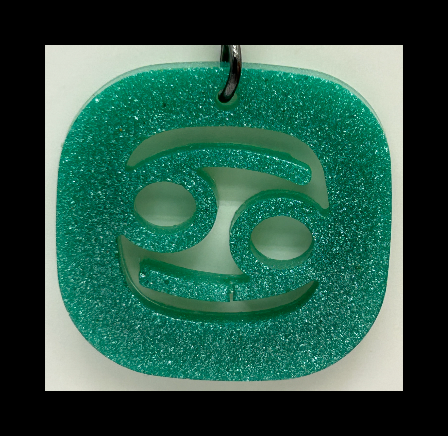 Green coral reef resin zodiac Keychains