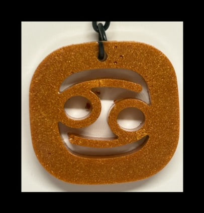 Royal gold resin zodiac keychains
