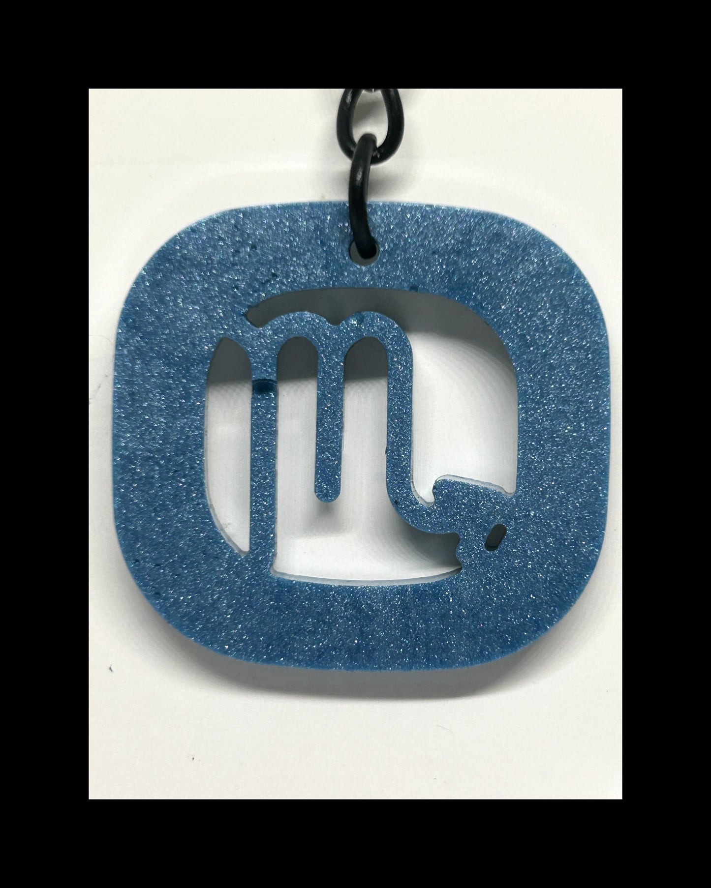Marble blue resin zodiac keychains