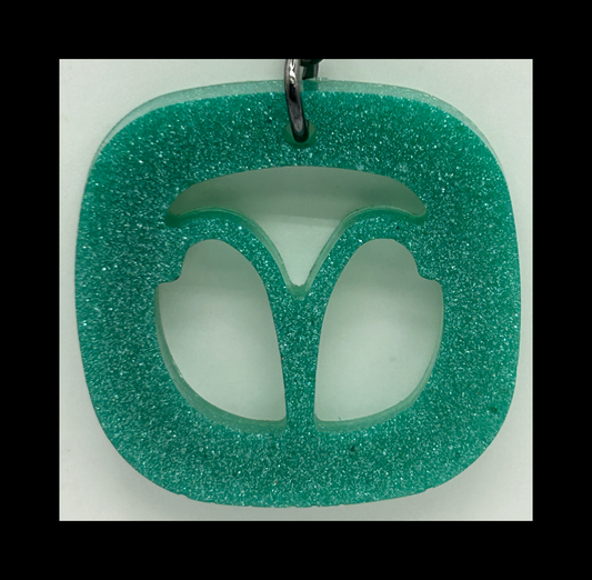 Green coral reef resin zodiac Keychains