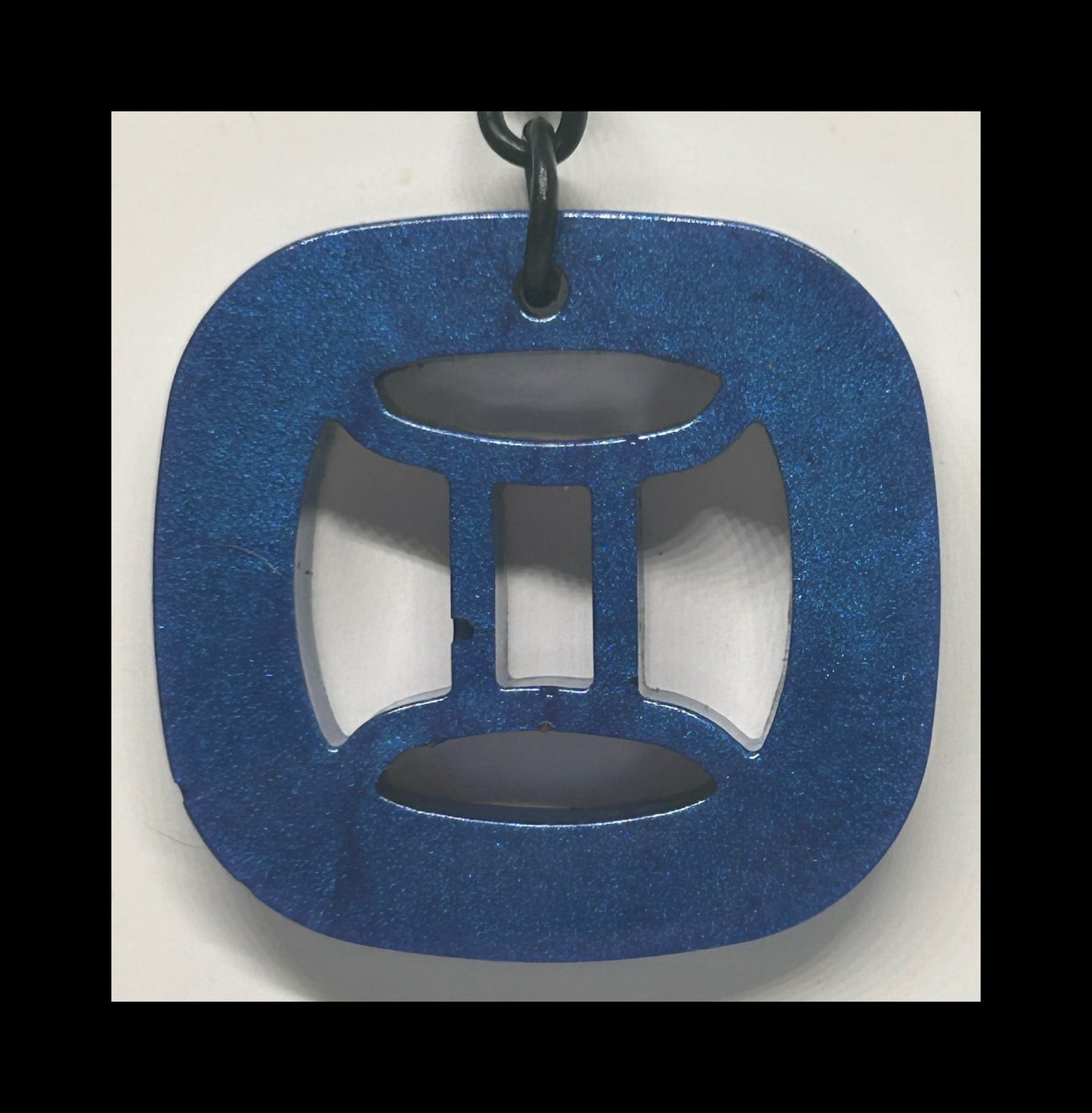 Lavender blue resin zodiac keychains