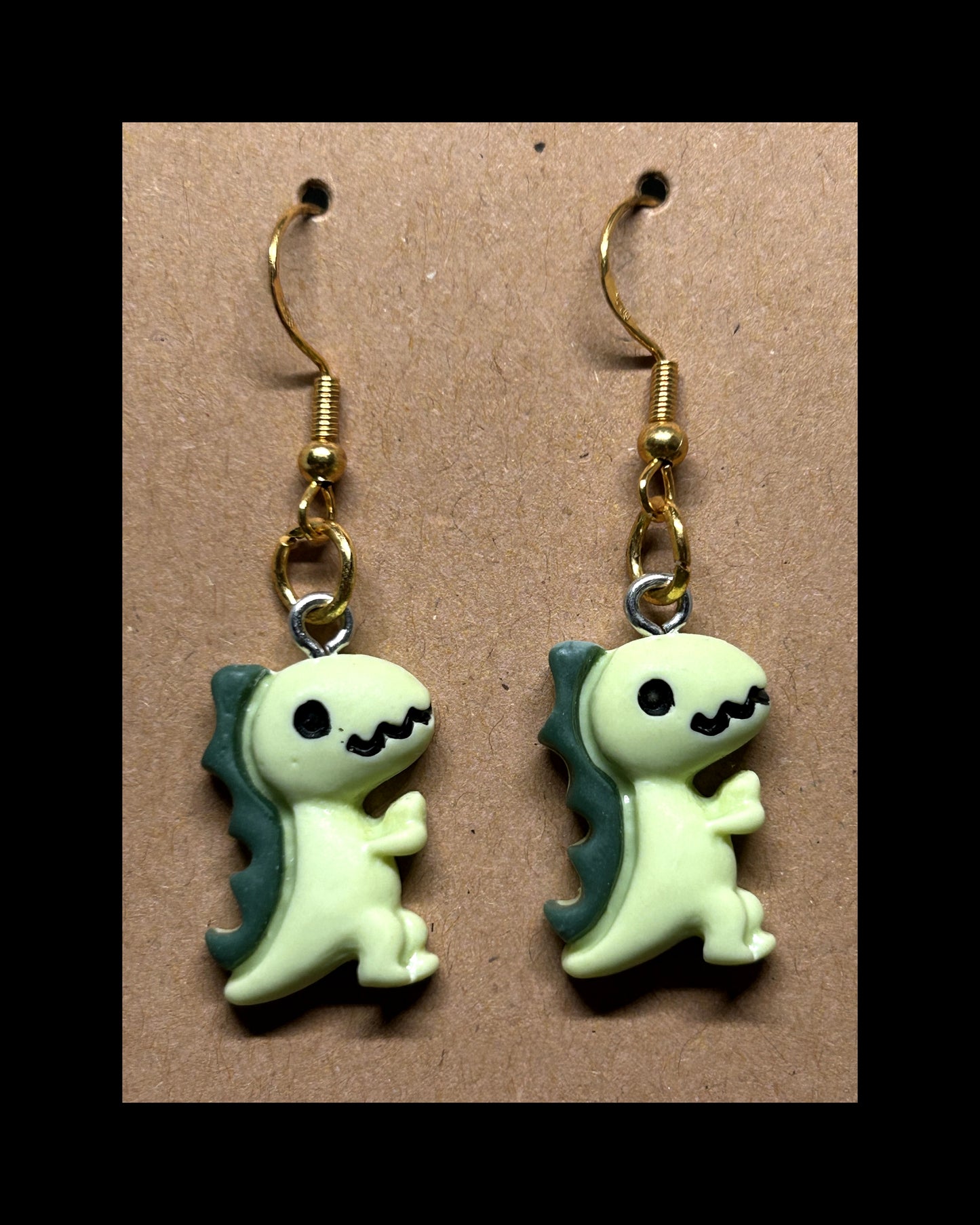 Dino dangle earrings