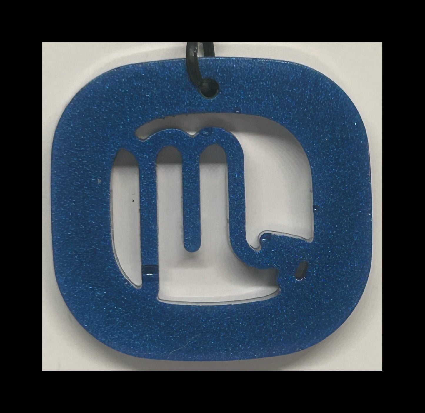 Denim resin zodiac Keychains