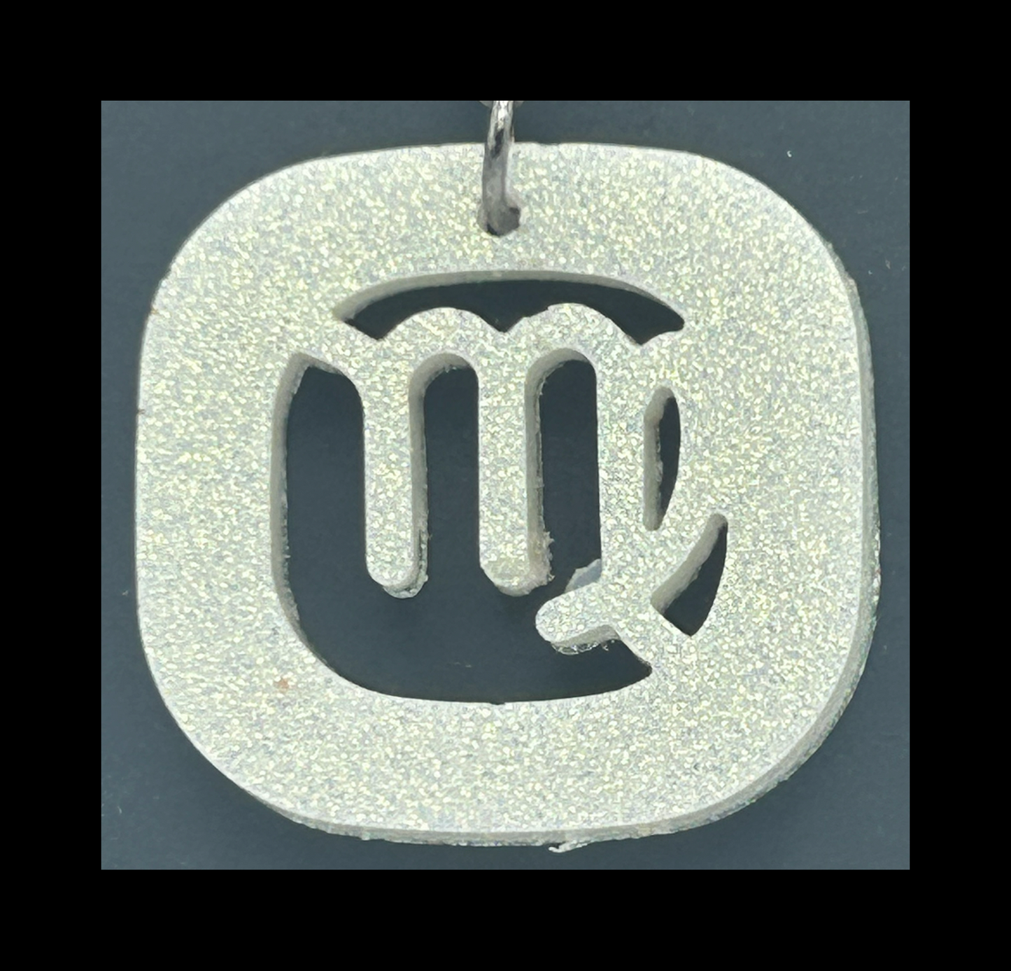 Ocean storm blue resin zodiac Keychains