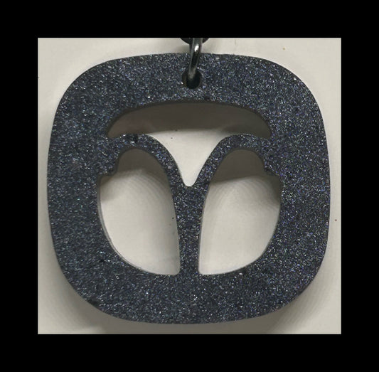 Mauve resin zodiac Keychains