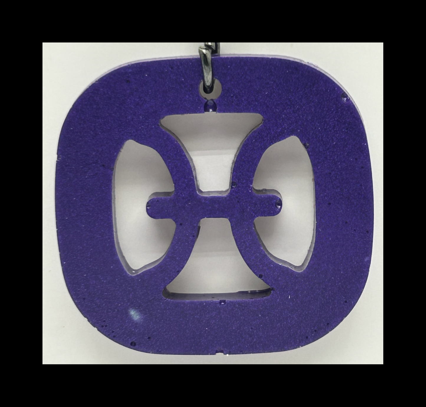 Dark violet resin zodiac keychains