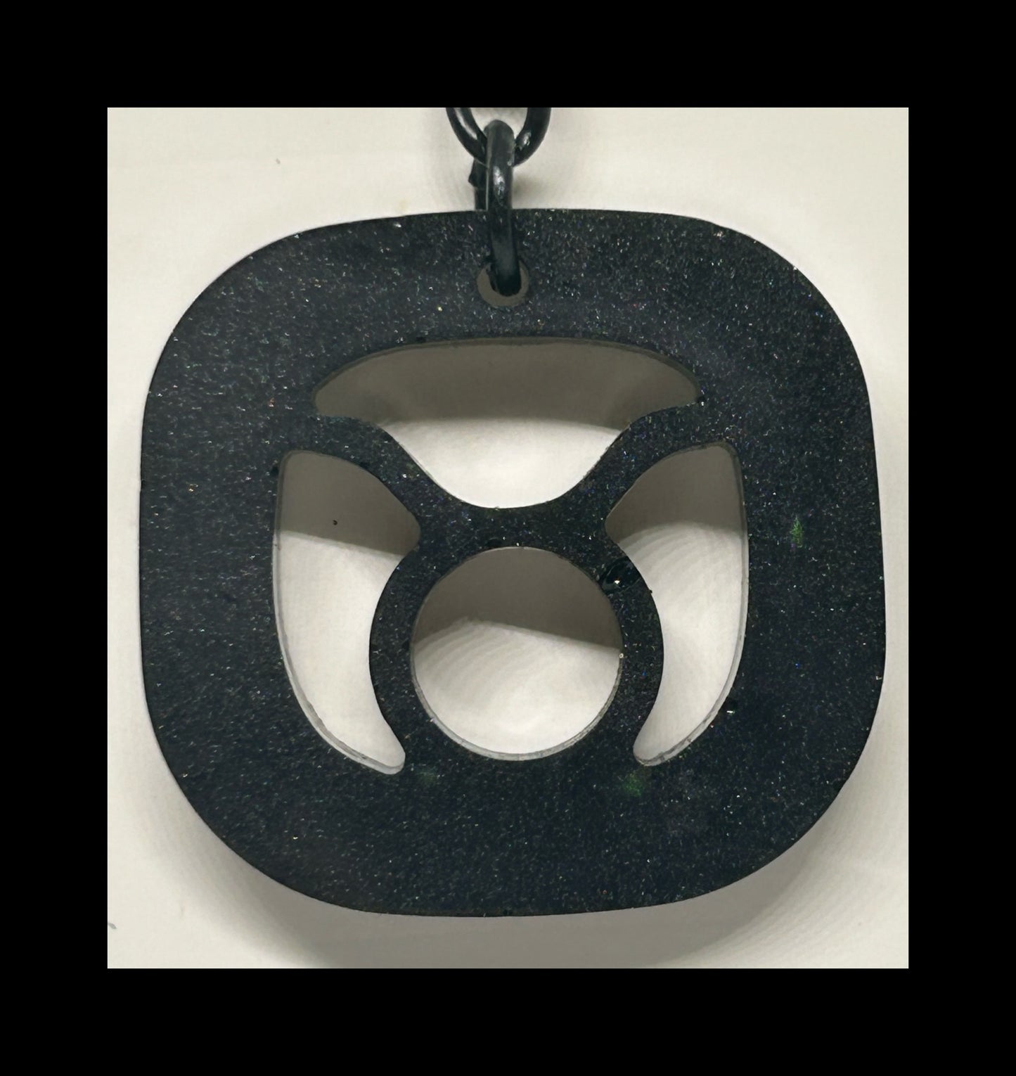 Black marble resin zodiac Keychains