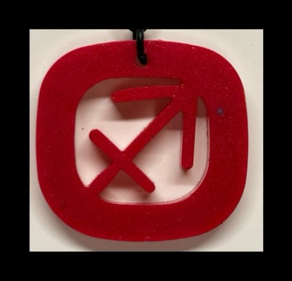 Deep crimson resin zodiac Keychains