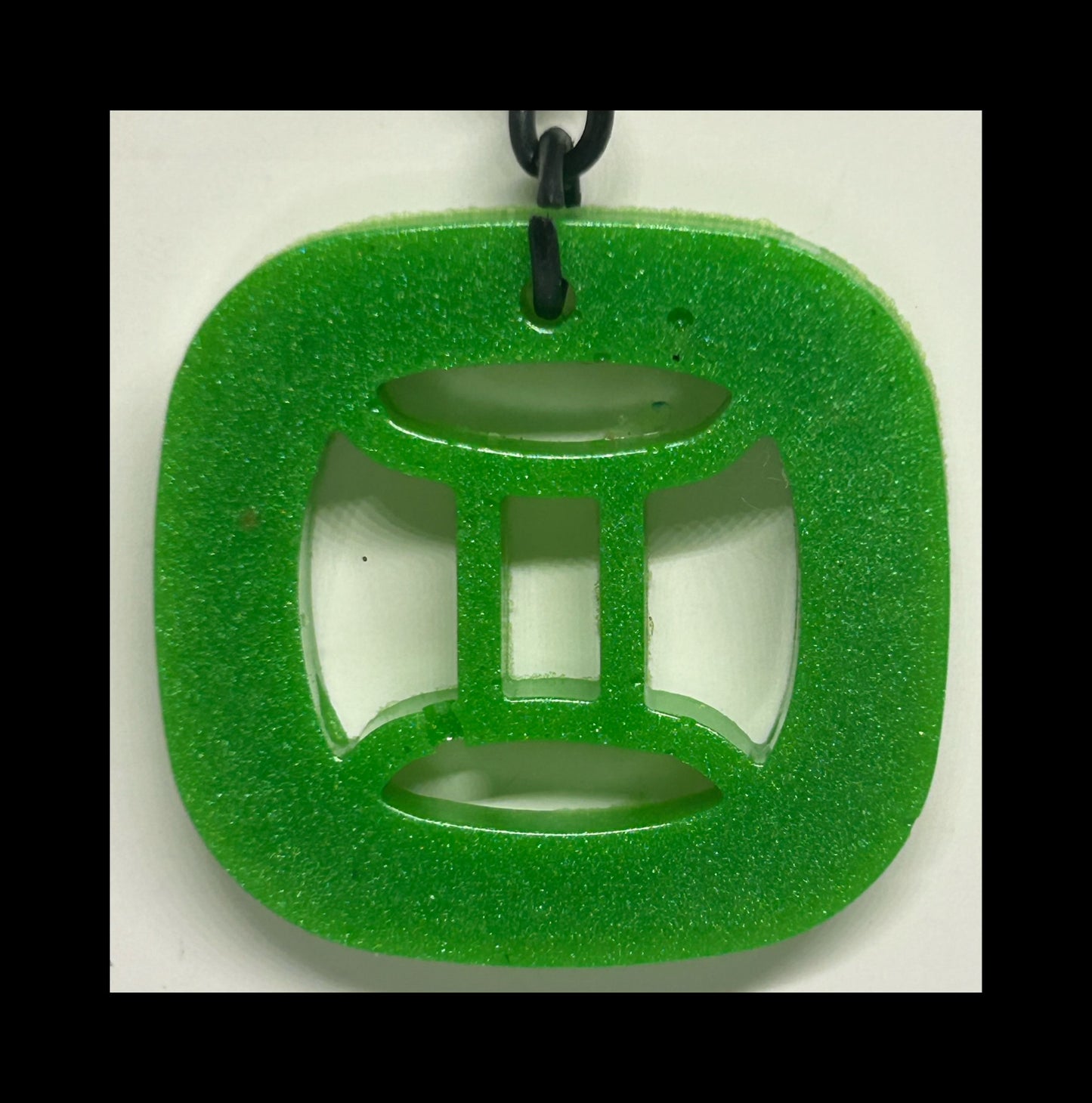 Lime resin zodiac Keychains