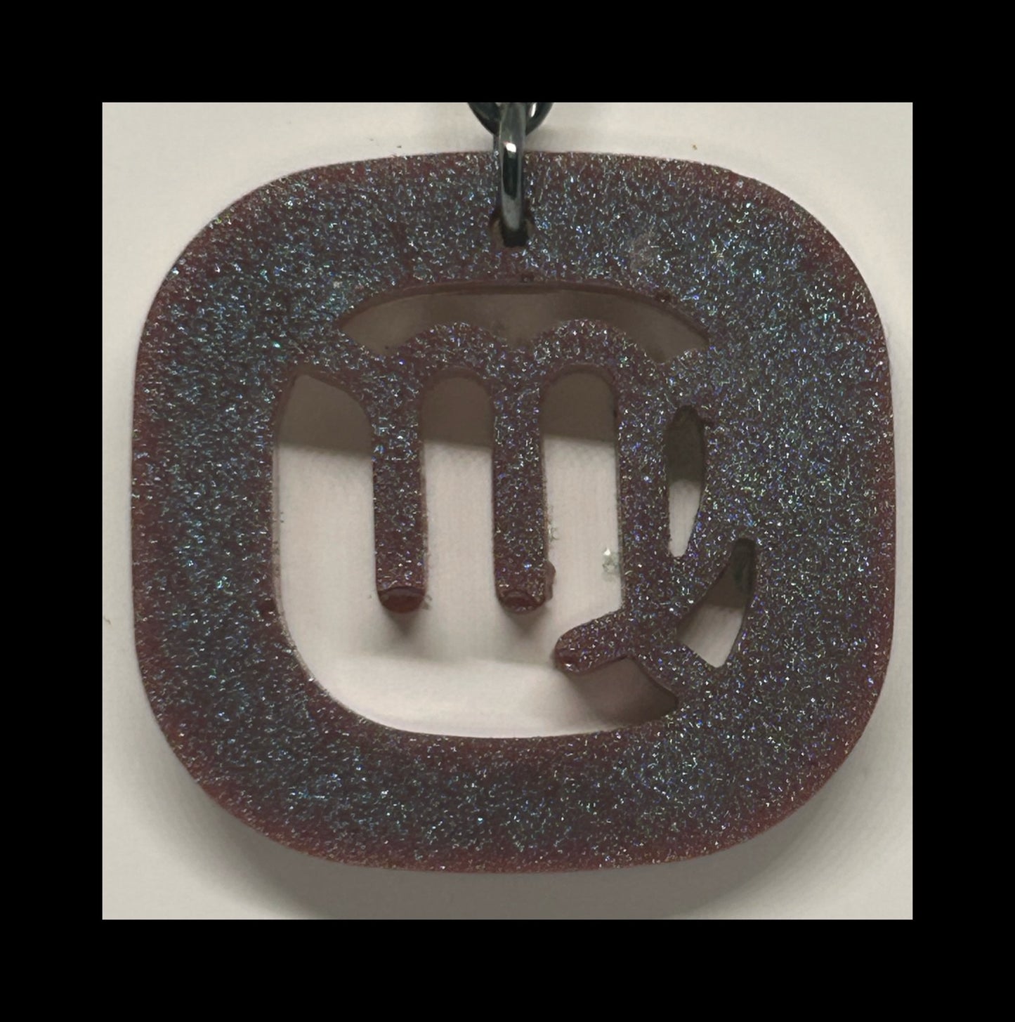 Oxblood resin zodiac Keychains