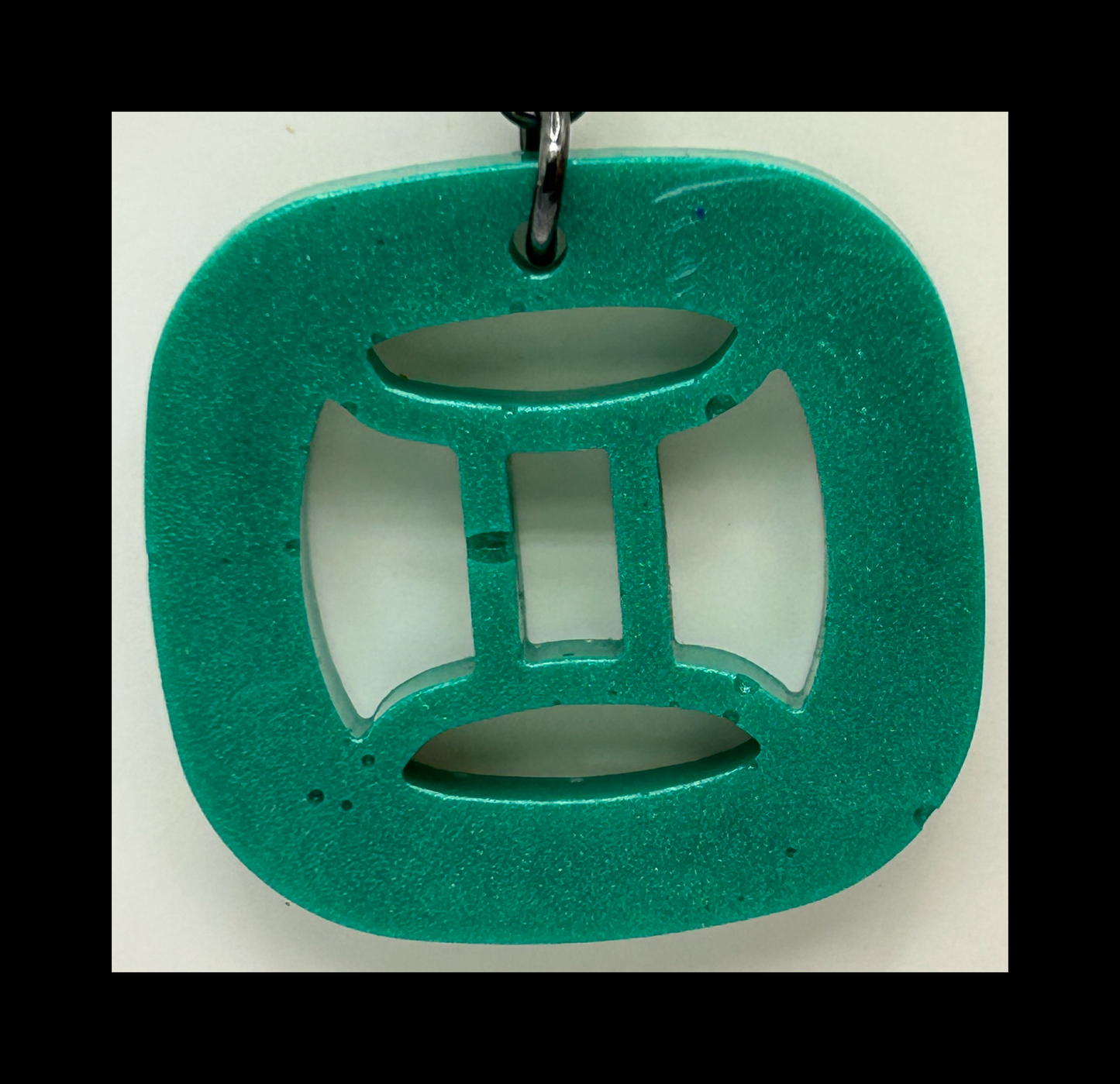 Aquamarine resin zodiac Keychains