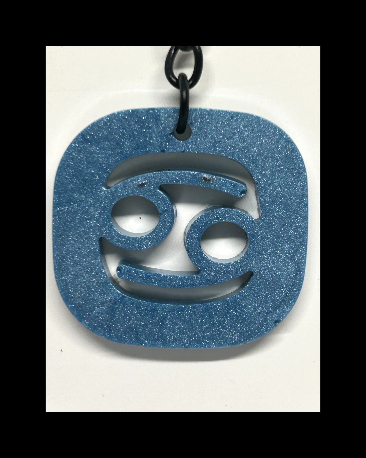Marble blue resin zodiac keychains