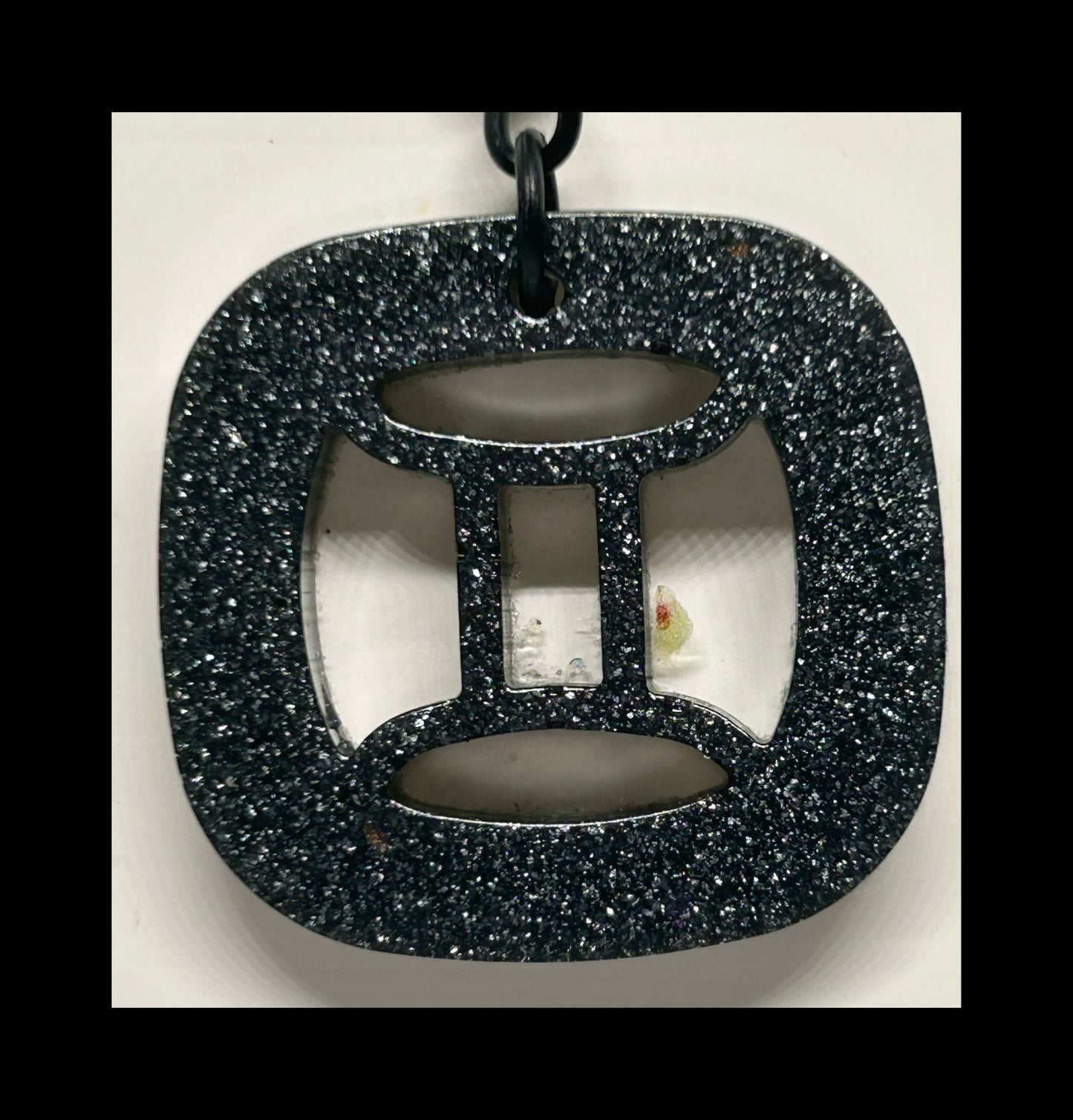 Black gold resin zodiac Keychains