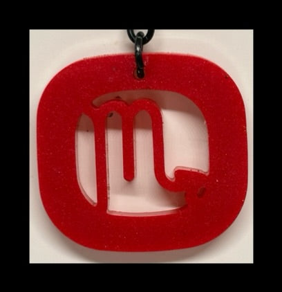 Deep crimson resin zodiac Keychains