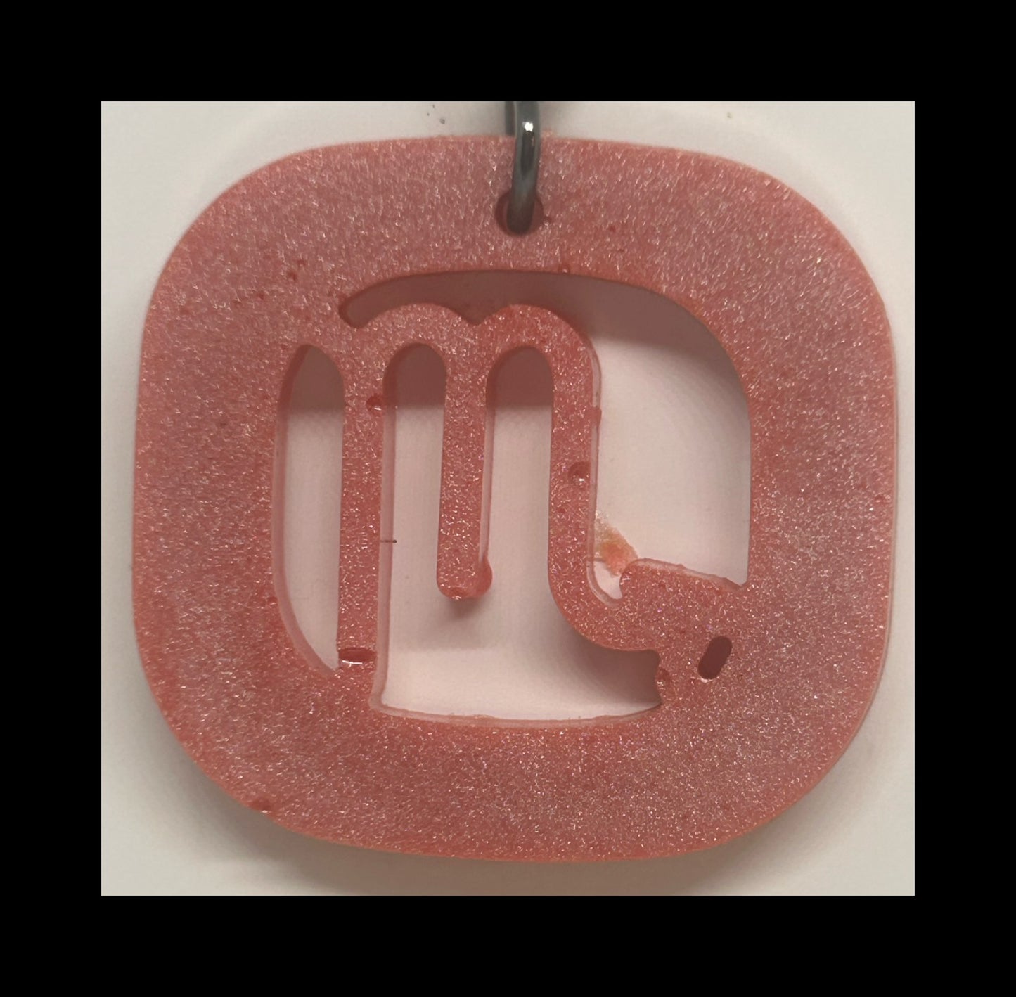Apricot resin zodiac Keychains
