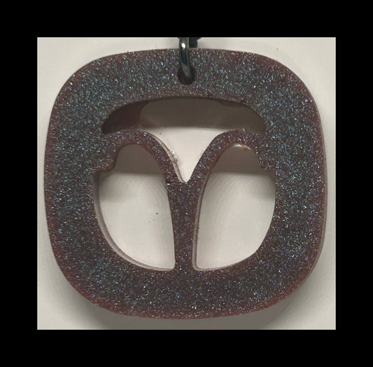 Oxblood resin zodiac Keychains