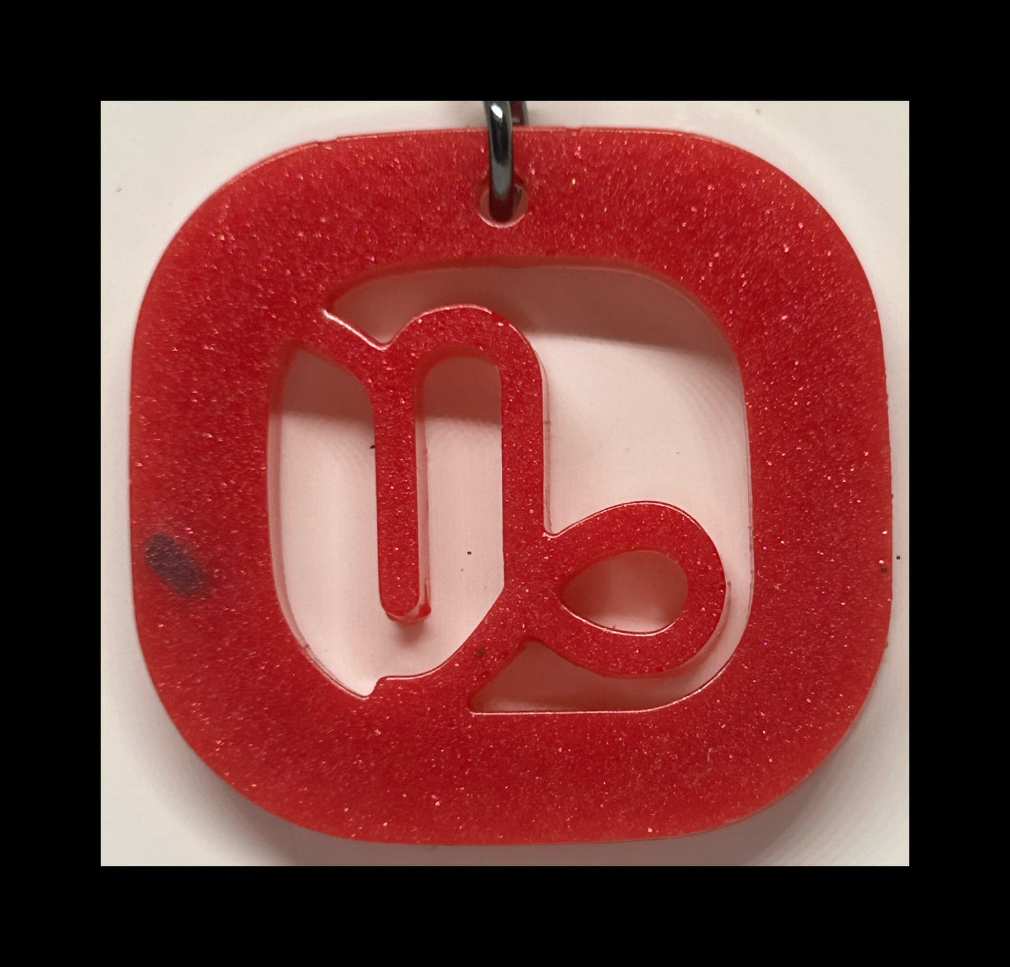 Amaranth resin zodiac keychains