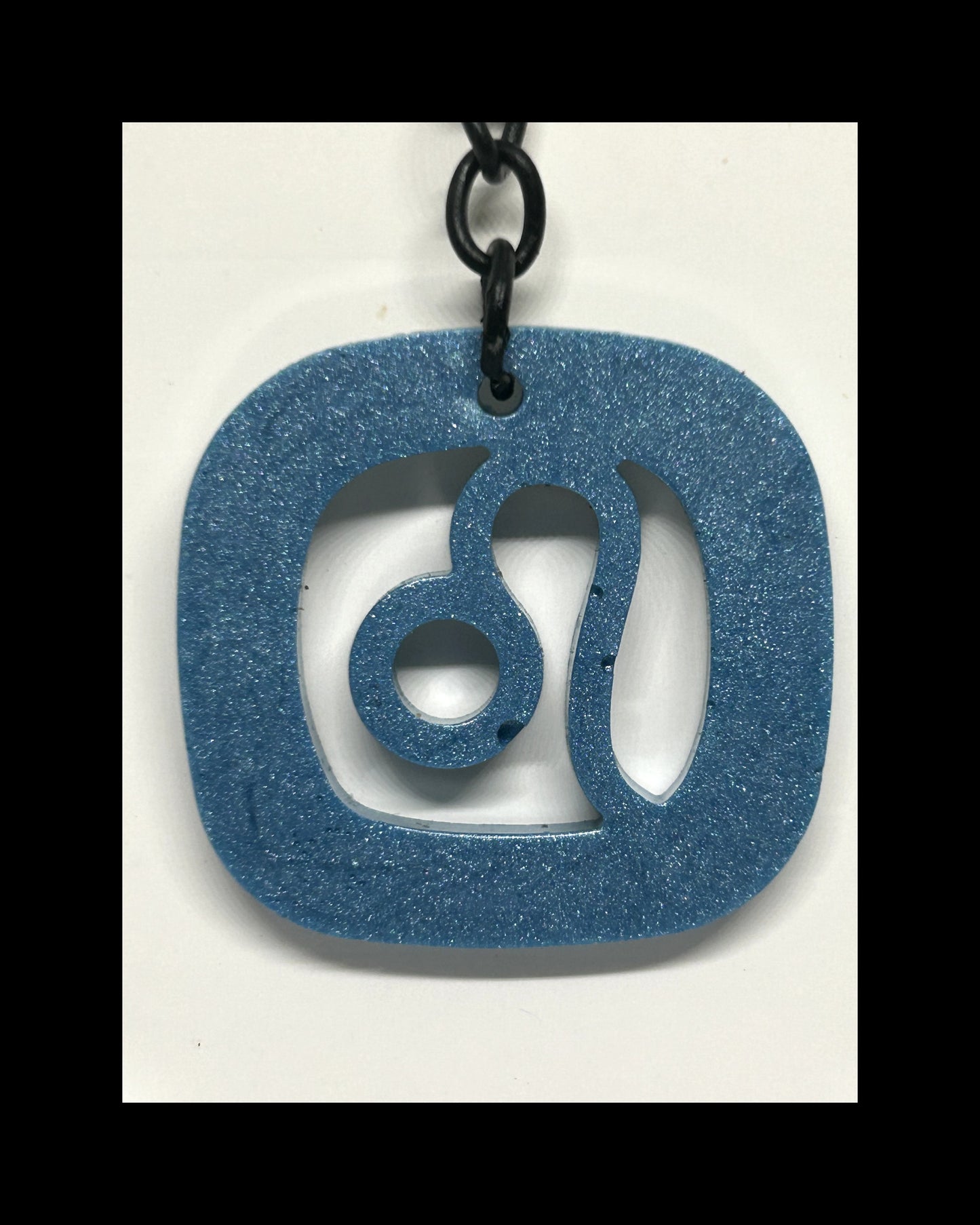 Marble blue resin zodiac keychains