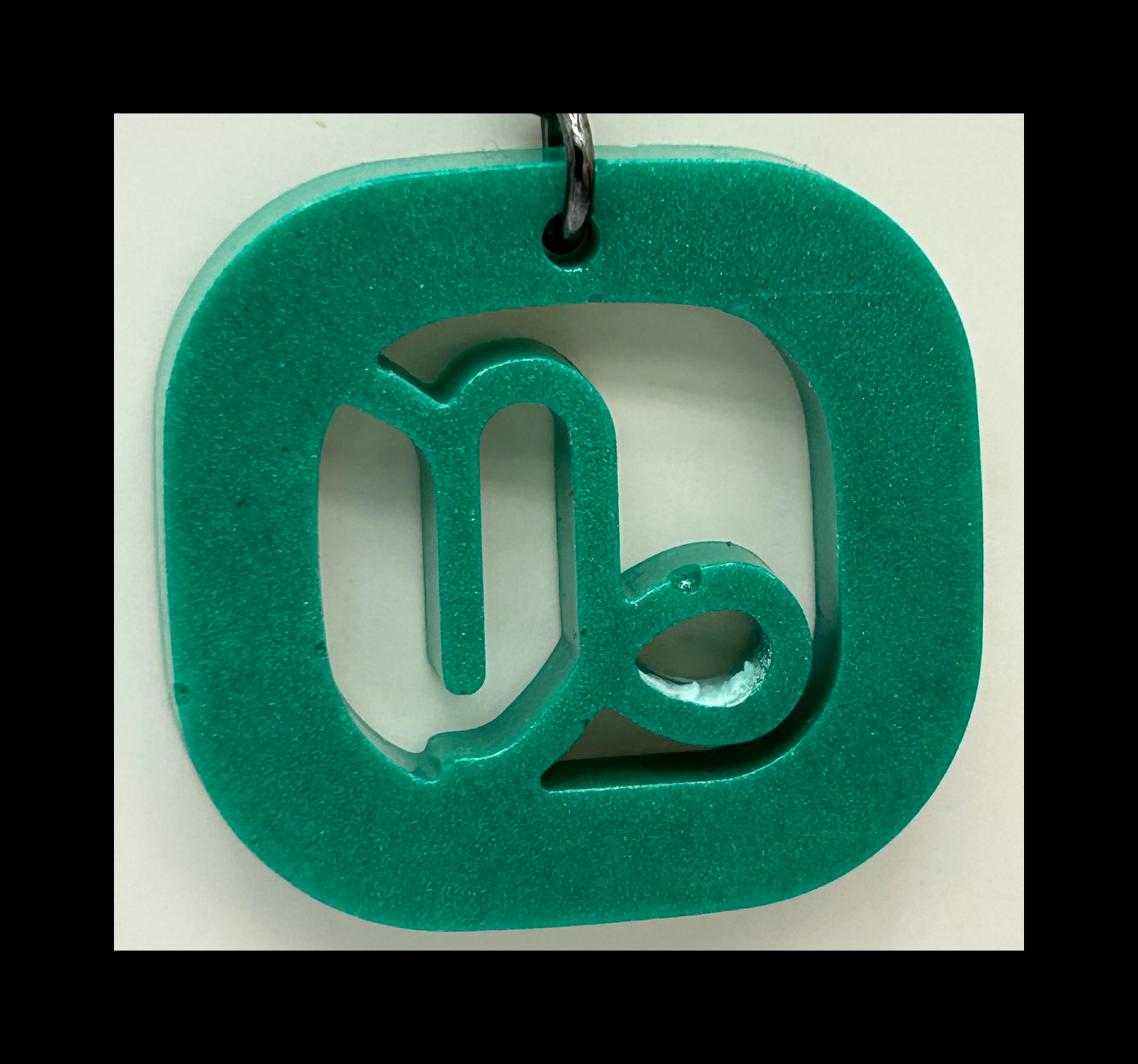 Aquamarine resin zodiac Keychains