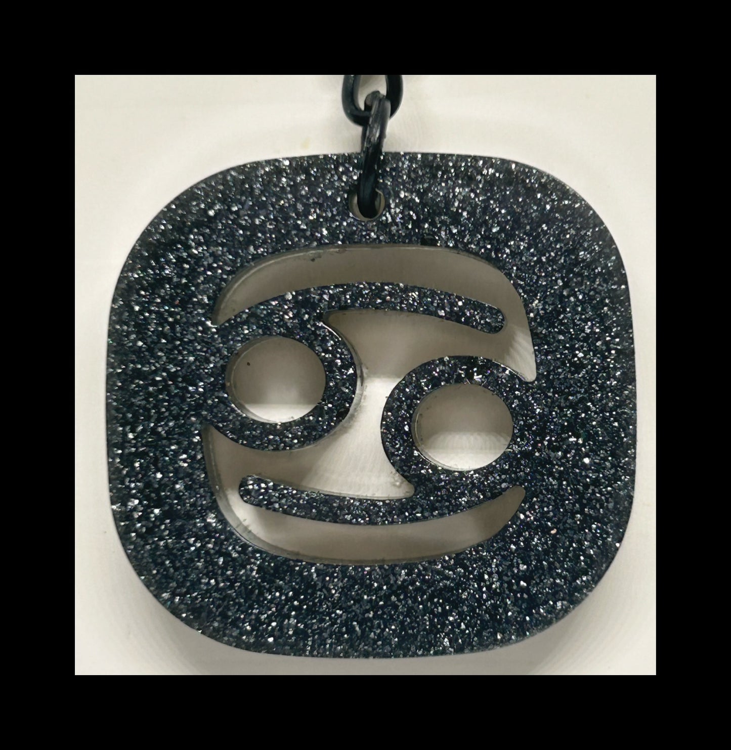 Black gold resin zodiac Keychains