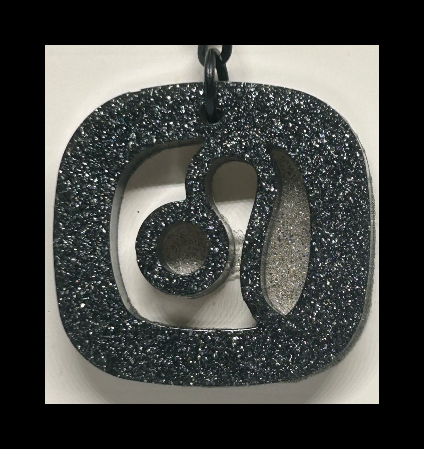 Black gold resin zodiac Keychains