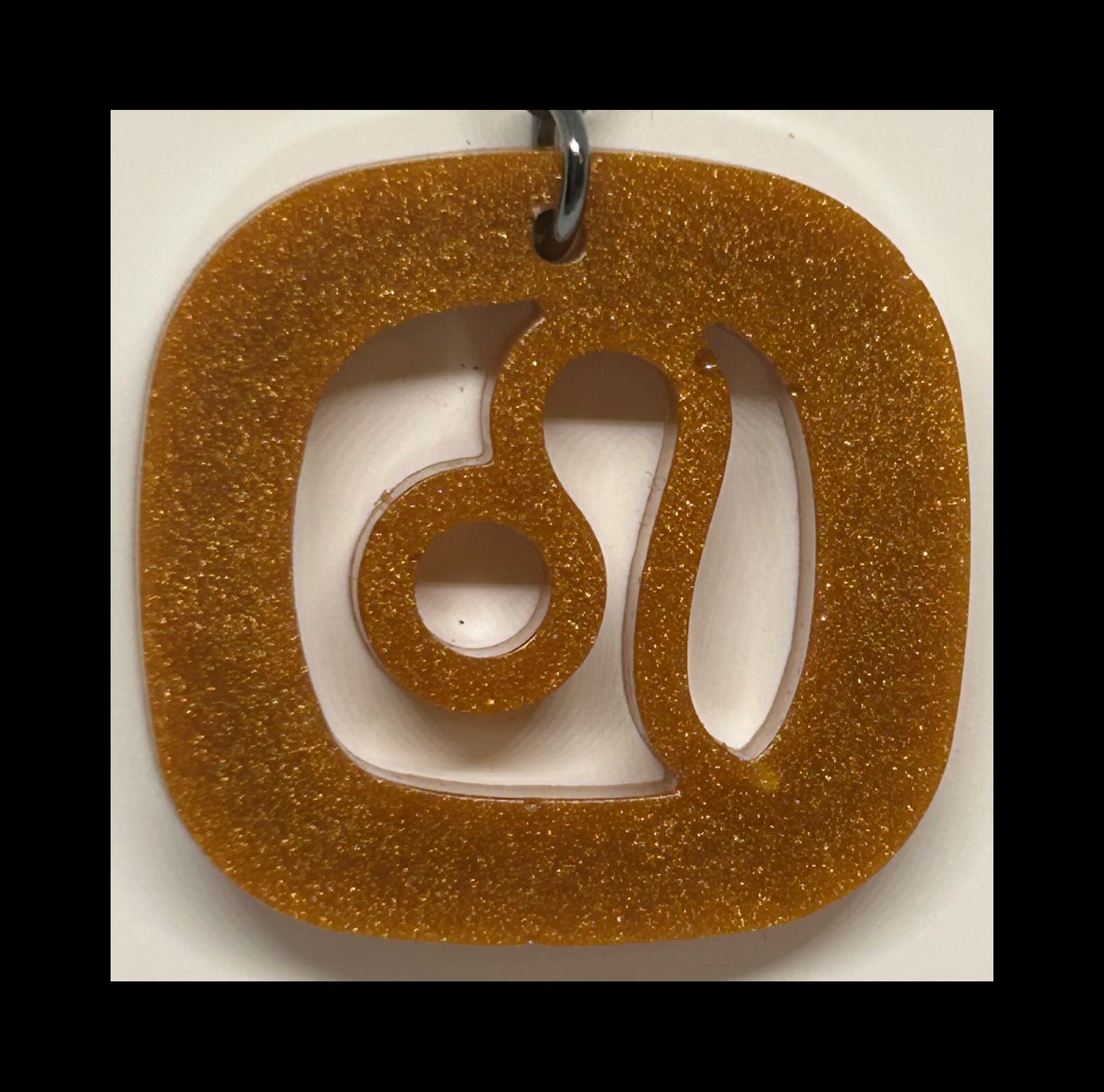 Cracked gold resin zodiac keychains