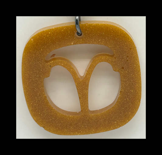 Ancient mirror resin zodiac keychains