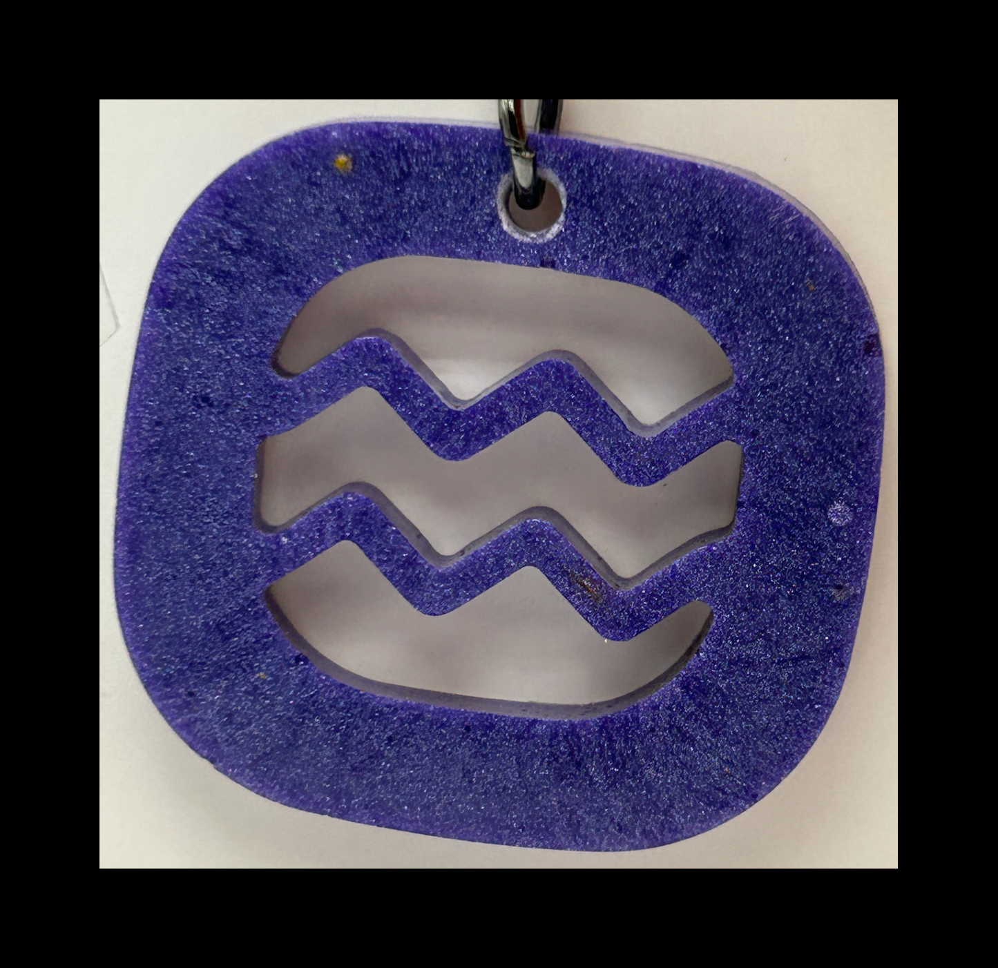 Aubergine resin zodiac keychains